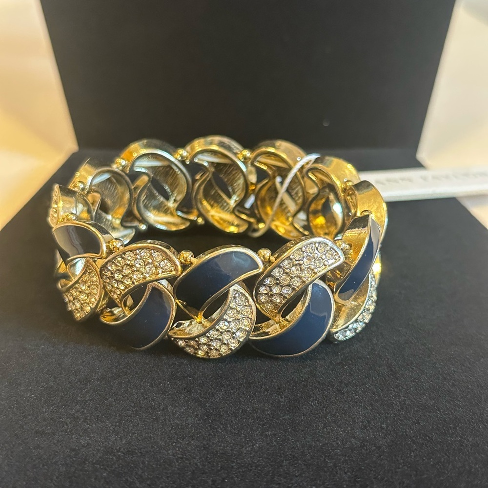 Ann Taylor Elegant Gold and Blue Bracelet